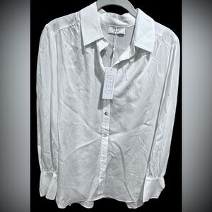 NWT Sage Classic White Button Down Shirt S
